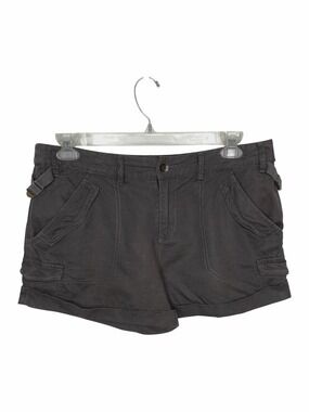 Free People Charcoal Gray Linen Blend Cargo Utility Shorts Women’s Size 12